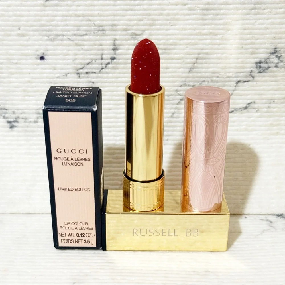 Gucci Velvet Lipstick Limited Edition #505 Janet Rust (Sparkly Red) - Picture 5 of 15